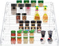 PMMASTO Tiered Spice Rack, Seasoning Organizer, Clear Acrylic Vertical Shelves Can Organizer for Countertop, Cabinet, Pantry, Kitchen Organization and Storage - 5 Tier