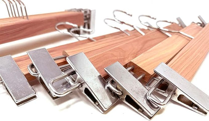 Cedar Elements Heavy Duty Cedar Pant Hangers/Skirt Hangers – 12/Box