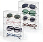 2PCS Sunglass Organizer for Multiple Pairs Clear Acrylic Organizer, 9.65 * 6.89 * 2.56 Inch Plastic Stackable Eyeglass Case Storage Organizers with 4 Drawers for Glasses Jewelry Watch Storage