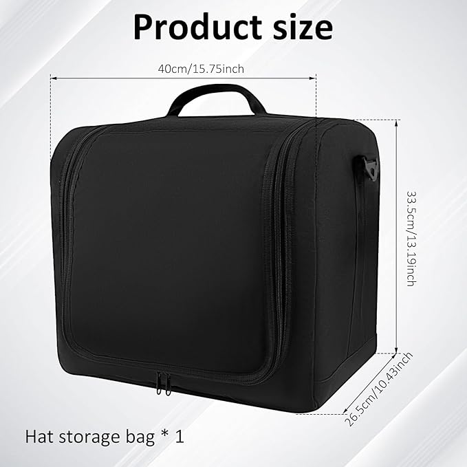 Large Hat Bag for Baseball Caps, Hat Travel Organizer Bag for 20-24 Caps, Portable Cap Carrier Storage Case for Traveling, Home Storage