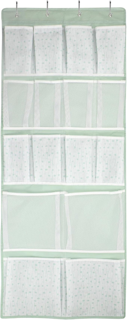 16 Pockets- Over Door Hanging Storage Organizer with 4 Kinds Pouch,Behind Closet Hanging Shelf Holder for Sock,Hat,Underwear,Travel Outfit,Shoes,Back of Door Space-saving Organization for Home,Dorm,RV