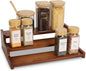 Spice Rack Organizer for Cabinet,Bamboo 12in Tiered Spice Rack，Used for Kitchen Countertops and Food Storage Room Organizer，Specially Designed for Jars and Spice Bottles (Walnut, M)