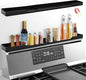 30 Inch Magnetic Stove Top Shelf | 3-Zone Kitchen Organizer with Anti-Slip & Anti-Fall Design | Heat Resistant (-40°F to 446°F) Food-Grade Silicone Spice Rack for Flat-Top Stoves, Black