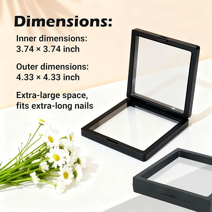 32 Pcs Press On Nail Packaging Box with 120 Pcs Adhesive Double Sided Tape, Black Artificial Nail Display Case, Earrings Storage Organizer, for Birthdays, Christmas Gift
