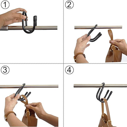 YYST Handbag Backpack Purse Hanger Hook Over The Closet Rod for Scarves, Men's Ties, Women's Shawls, Belts, Handbags, Wristlets, Purses, Bags,Backpacks, Satchels,etc (2)