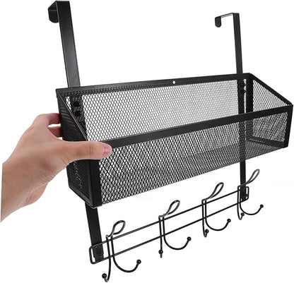 Cabilock Hanging Storage Basket for Front Door Over The Door Organizer Easy Install Multifunctional Modern Style Bathroom Kitchen Bedroom