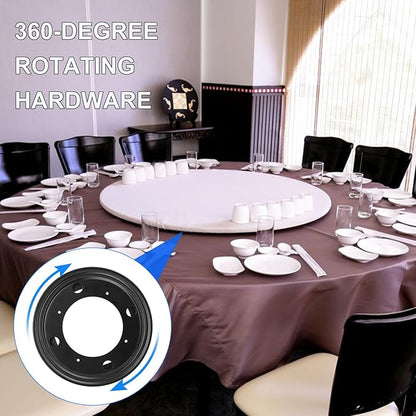 8 Pack 8 Inch Black Round Lazy Susan Turntable Bearing Plate, 5/16inch Thick Rotating Swivel Plate, Turntable Bearing Plate for Serving Food, Kitchen Cabinets & Book Case