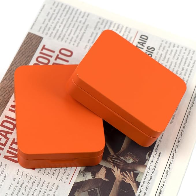 4PCS Portable Travel Cotton Pad Holder & Small Makeup Sponge Storage Box, Bathroom Vanity Canisters Organizer for Floss Picks, Cotton Balls, Swabs - Orange Cosmetic Dispenser (Orange)