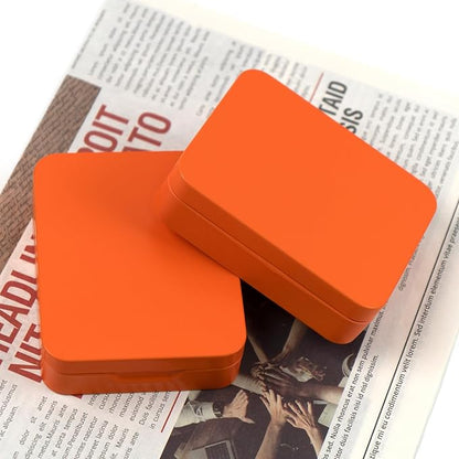 4PCS Portable Travel Cotton Pad Holder & Small Makeup Sponge Storage Box, Bathroom Vanity Canisters Organizer for Floss Picks, Cotton Balls, Swabs - Orange Cosmetic Dispenser (Orange)