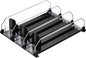uxcell 3pcs Soda Can Organizer for Refrigerator, Self-Pushing Drink Organizer for Fridge, Width Adjustable Drink Dispenser Beverage Pusher For Pantry Vending Machine, Black