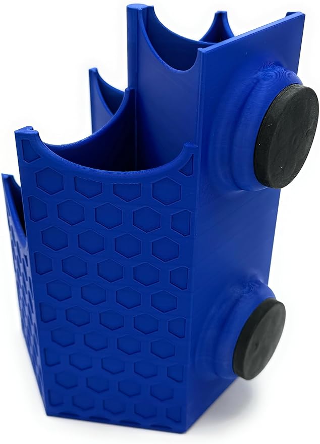 Magnetic Zip Tie Holder – Tool Organizer with Rubberized Magnets | Multiple Sizes & Colors for Garage, Shop, or Toolbox Storage (Blue, Tall-Multipocket)