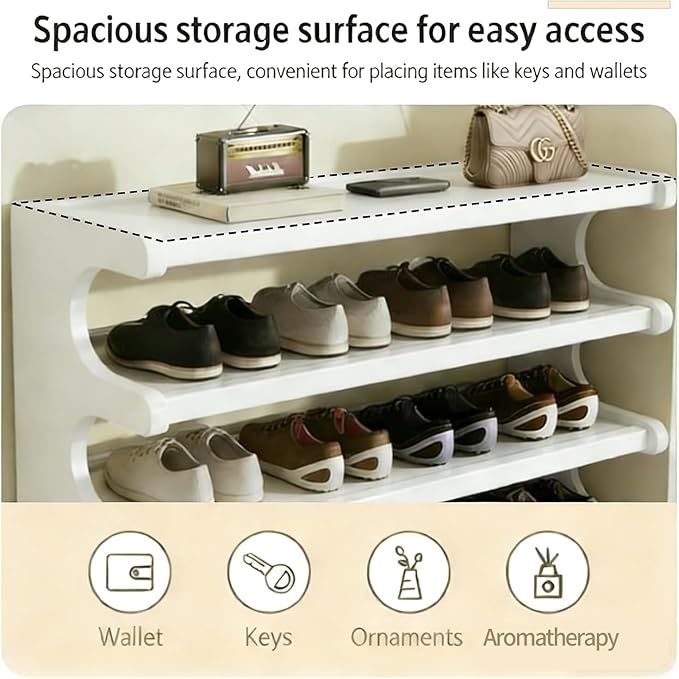 39" Bamboo Shoe Rack - Vertical Shoe Organizer Rack for Small Space, Narrow Shoe Tower for Closet, Entryway, Corner, Tall Shoe Shelf with Removable Shelves, Flexible Storage Shelf for Saving Space