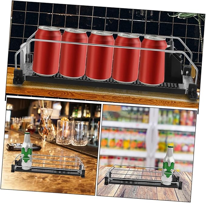 Automatic Pusher Can Organizer for Fridge Stable Smooth Finish Soda Dispenser with Creative Design Convenient Drinks Storage for Refrigerators and Coolers