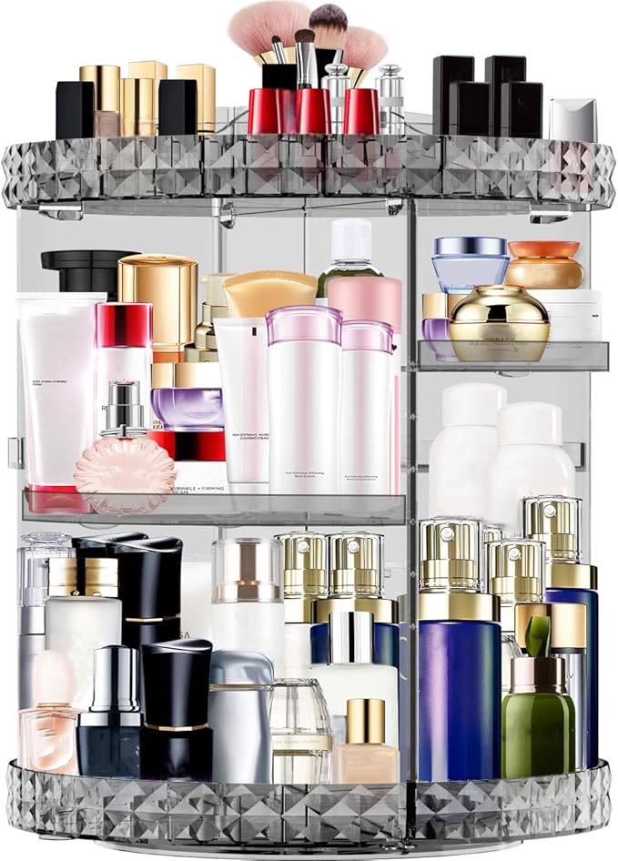 Makeup Organizer 360 Degree Rotating 7 Adjustable Layers Large Capacity Cosmetic Organizer Transparent Make Up Organizers and Storage