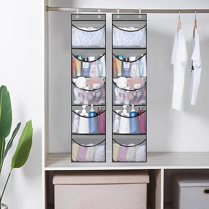 4Pcs Stuffed Animal Door Storage Organizer Stuffed Animal Storage Door Hanging Net Stretchy Multifunctional Over the Door Toy Organizer 5 Elastic Mesh Pockets Organizer for Toy