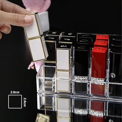 Clear Acrylic Lipstick Lip Gloss Organizer 12 Slots Comestic Display Holder for Nail Polish Essential Oil