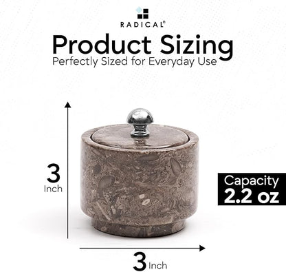 Radicaln Marble Salt Cellar with Lid 3" Oceanic Handmade Salt Box & Spice Jar for Kitchen Counter, Ideal Salt Holder, Sugar Bowl & Salt Dish, Salt Container For Housewarming Gift & Kitchen Decor