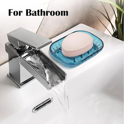 2-Pack Soap Dish Holder for Bar Soap, Bathroom Soap Dishes Soap Holder, Soap Saver Dry Stop Mushy Soap Tray for Shower Bathroom, Kitchen Sink,Blue