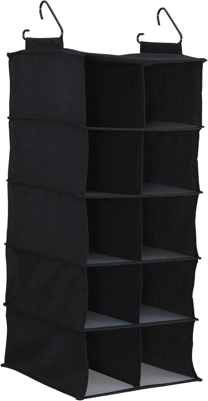 Household Essentials 10 Pocket Hanging Shoe Closet Organizer with Hooks
