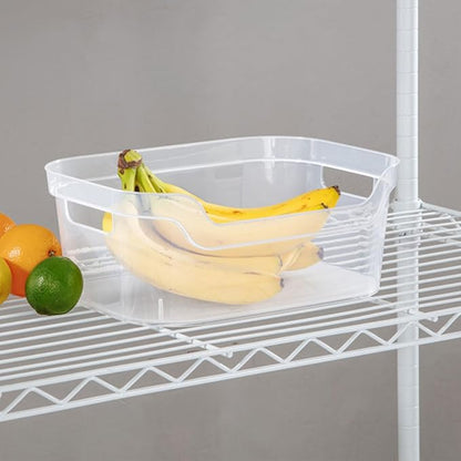 Sterilite 5.25 in. x 9.5 in. x 13 in. Clear Plastic Cube Storage Bin w/Carry Handles, 8-Pack 8 x 13348608