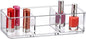 Amazing Abby - Glamour - Acrylic 3-Compartment Makeup Organizer, Transparent Plastic Lipstick Holder, Perfect Bathroom Vanity Storage Solution for Lipsticks, Nail Polishes, and More