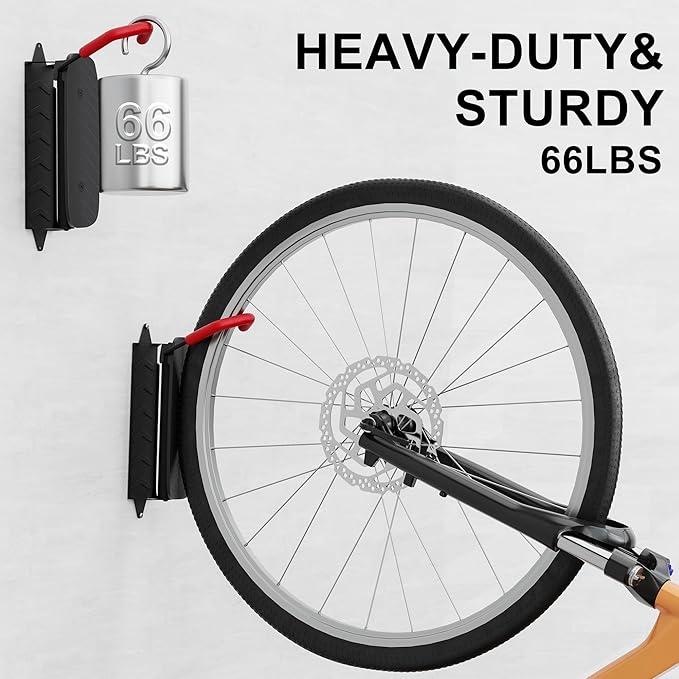 Hromee Bike Rack Wall Mount, Swivel Bike Storage Rack for Garage, Space-Saving Vertical Bike Holder 4 Pack