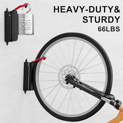 Hromee Bike Rack Wall Mount, Swivel Bike Storage Rack for Garage, Space-Saving Vertical Bike Holder 4 Pack