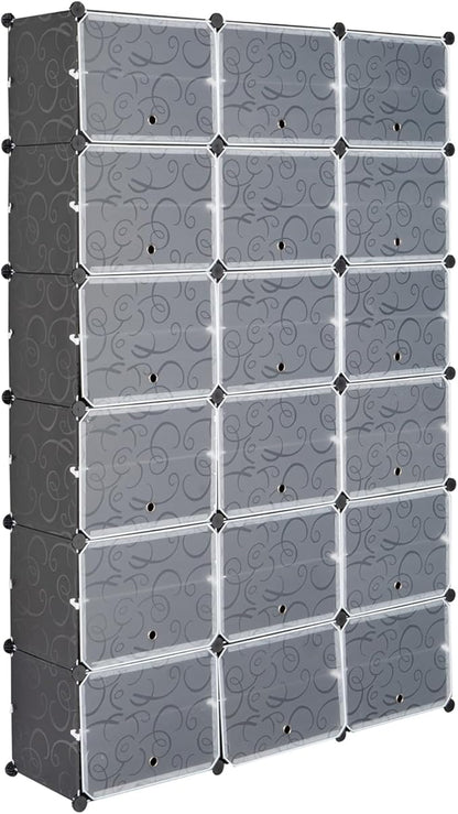 12 Tier Portable Shoe Cabinet,72 Pair Shoe Rack Organizer, Expandable Standing Shoe Rack for Heels, Boots, Slippers,Perfect for Entryway,Hallway, Black
