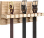 Belt Organizer for Closet, Belt Hanger Wall Mounts to Hold 9 Belts Without Slipping, Space Saving Belt Rack for Closet Organization Includes Mounting Hardware (11.8” x 5.5” x 2.5”) (Wood)