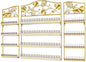 EBANKU Metal Nail Polish Racks, Gold Flower Shape Display Rack Cosmetic Display Case Lipstick Perfume Wall-mounted Shelf Essential Oil Organizer for Home Spa Nail Salon Shop
