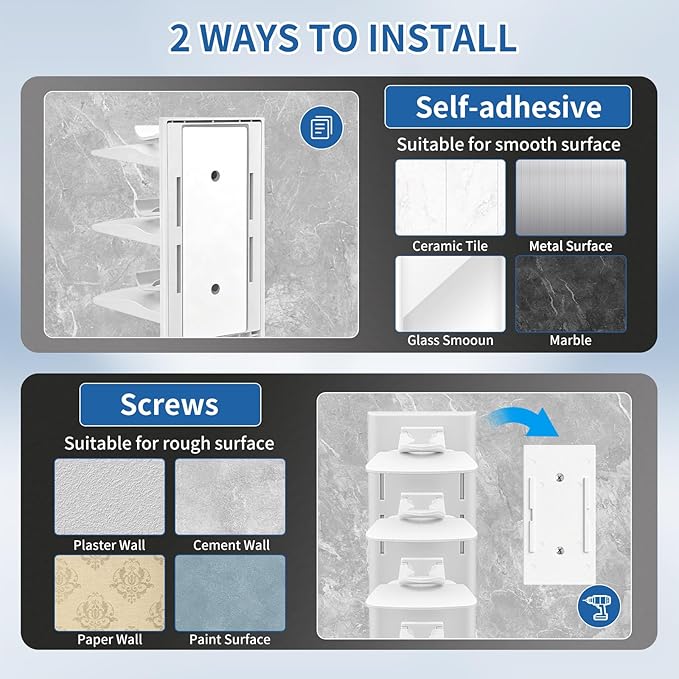 Enwokran Baseball Cap Organizer - Bedroom Closet Storage | 2 Pack, 40 Hats Capacity, Multilayer Rack with 2 Mounting Options(White)