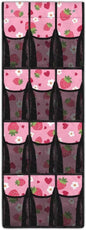 Strawberries Over The Door Shoe Organizer 12 Pockets Wall Hanging Storage Pink Over The Door Closet Organizer Large Capacity Shoe Holder Hanger for School