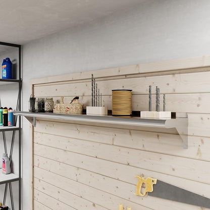 AmGood 8 in. x 60 in. Stainless Steel Wall Shelf | NSF | Metal Shelving | Garage, Laundry, Storage, Utility Room | Restaurant, Commercial Kitchen
