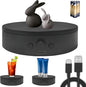 Rotating Display Stand Easy to Switch Direction, Spinning Platform Adjustable Speed, 360 Degree Motorized Photography Turntable for Jewelry, Shoes Display and Shooting, Lazy Susan(4.53" black)