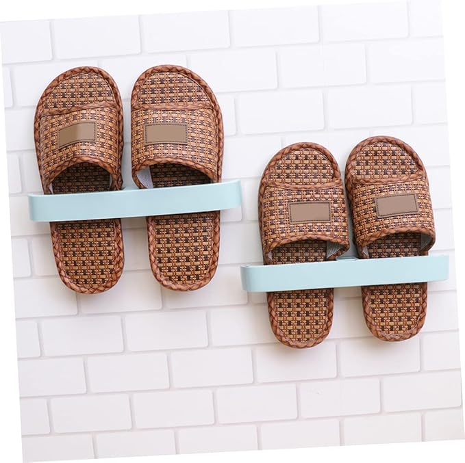 9pcs Wall Mounted Slipper Rack Closet Organizers and Storage Store Revolving Shoe Racks Door Shoe Holder Shoes Rack Over The Door Hooks Hanging Accessory Para Slot Pole Pull Rod