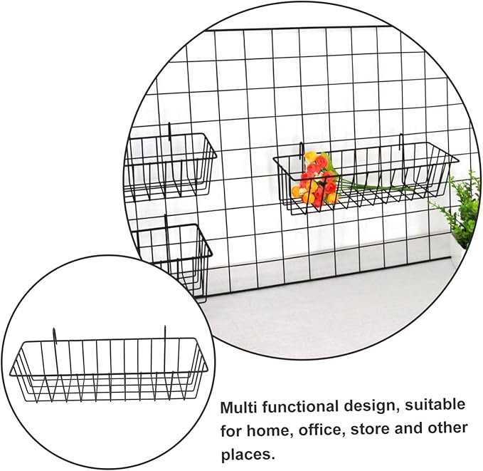 2pcs Hanging Baskets for Organizing Wire Storage Baskets for Wall Mounting Versatile Pantry and Home Decor for Kitchens Bathrooms and Garages