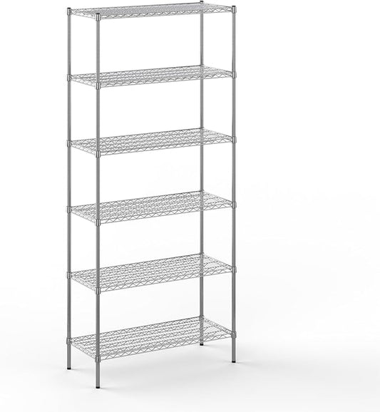 18" Deep x 42" Wide x 96" Height Wire Shelving Kit | 6-Tier |NSF Commercial Storage Rack Unit