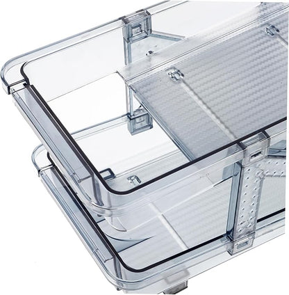 Soda Can Dispenser Double Tier Rolling Beverage Holder for Refrigerator Space-saving Drink Organizer Design for Easy Viewing for Kitchen and Pantry Storage