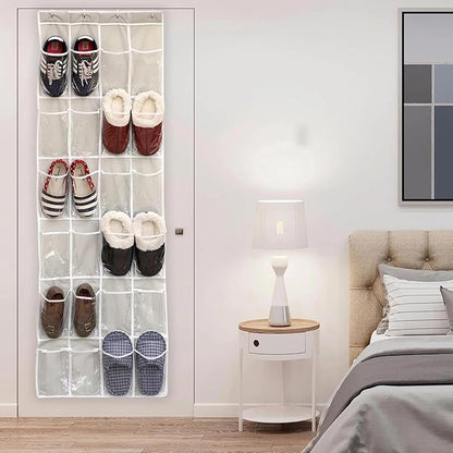 for Organizador de Zapatos de Bolsillos Transparentes Sobre la Puerta 24 Bolsillos, Shoe Organizer, Transparent Pockets, Over The Door, 24 Pockets