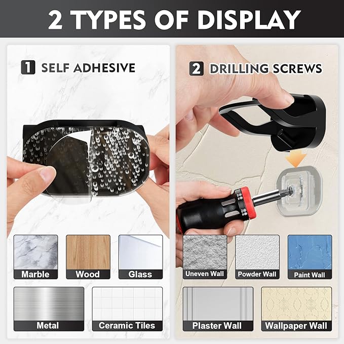 22 Pack Adhesive Hat Hooks for Wall, Removable Hat Rack for Baseball Caps, New Upgrade Wall Hat Holder, Hat Hanger(Black)