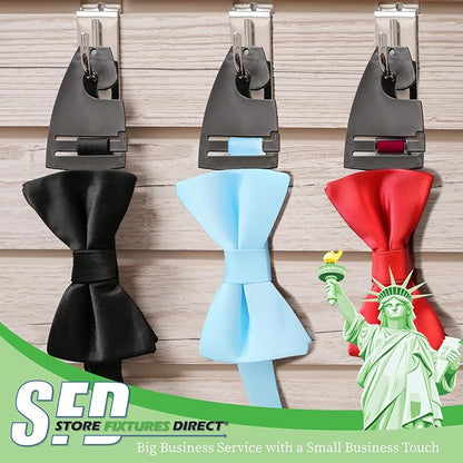 Black Neck Tie Hangers for Retail, Economic Plastic Tie Hooks, 1000 Pack