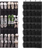 Over The Door Shoe Organizer, 35 Mesh Pockets Shoe Rack for Closet, Entryway, Bathroom, Heavy-Duty Hanging Storage for Sneakers, Heels, Flip Flops & More (Black)