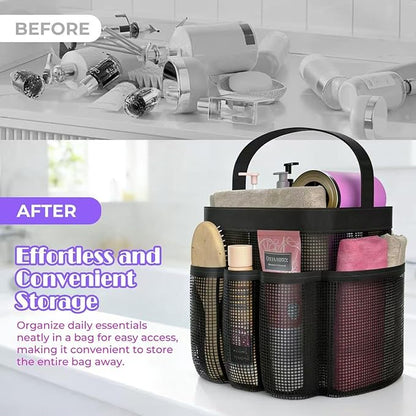 Mesh Shower Caddy Portable with 8 Upgraded Deeper Pockets,Hanging Caddy Dorm Basket, Quick Dry Shower Bag