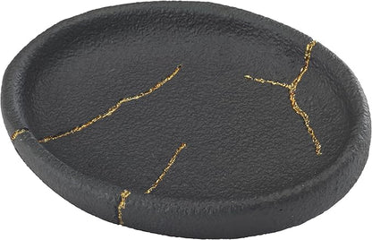 Nicole Miller - Soap Dish, Resin Countertop Accessories, Dorm Room Essentials (Sydney Collection, Black/Gold)