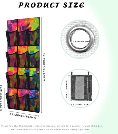 Over The Door Shoe Hanging Organizer for Door Sturdy Oxford Over The Door Shoe Organizer Closet Hanging Shoe Holder Hanger,Tie Dye