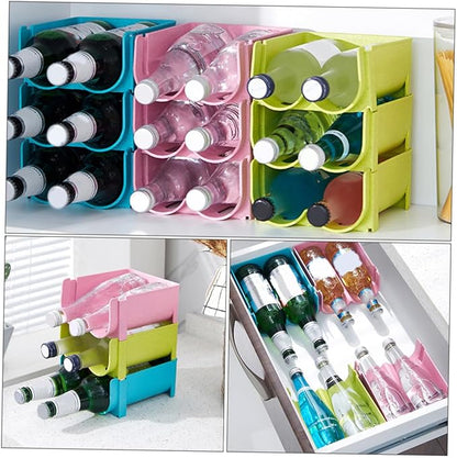 Cabilock 3pcs Stackable Refrigerator Drink Organizer Beer Can Storage Box for Kitchen