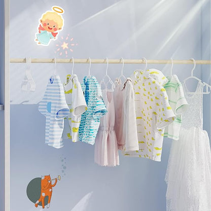 Baby Hangers - 60 Pack Toddler Hangers Kids Plastic Hanger for Infant Small Child Childrens Nursery Newborn Clothes Closet Organization White