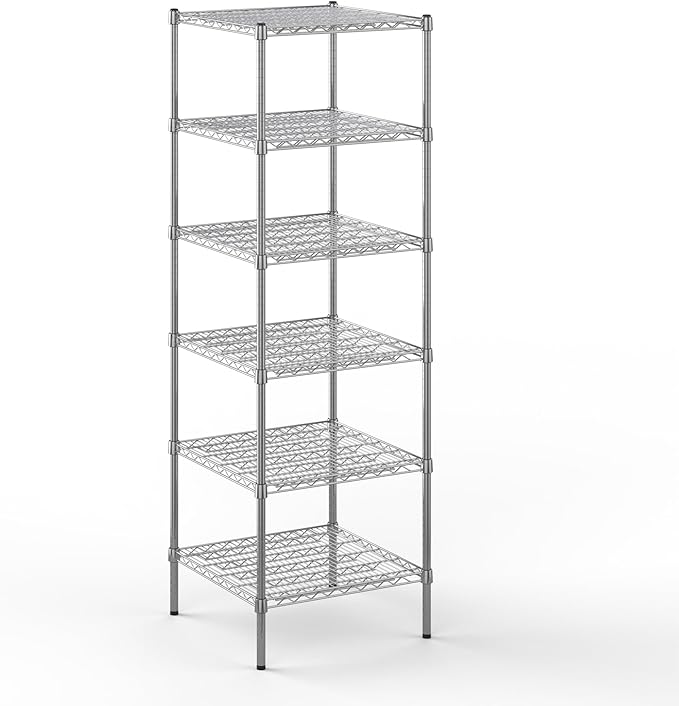 24" Deep x 24" Wide x 74" Height Wire Shelving Kit | 6-Tier | NSF Commercial Storage Rack Unit