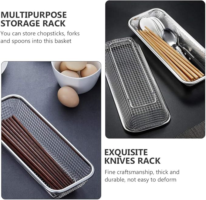 Stainless Steel Utensil Drying Rack: Stainless Steel Utensils Holder Dishwasher Silverware Basket Flatware Drying Rack Kitchen Counter Basket Organizer for Chopsticks, Spoons, Forks, Knifes
