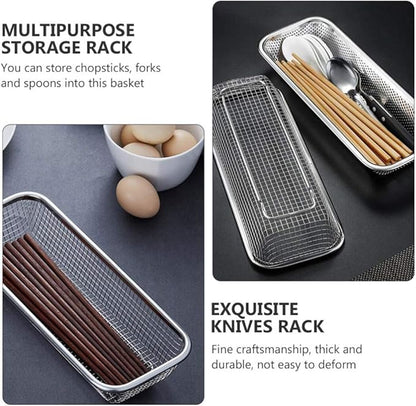Stainless Steel Utensil Drying Rack: Stainless Steel Utensils Holder Dishwasher Silverware Basket Flatware Drying Rack Kitchen Counter Basket Organizer for Chopsticks, Spoons, Forks, Knifes